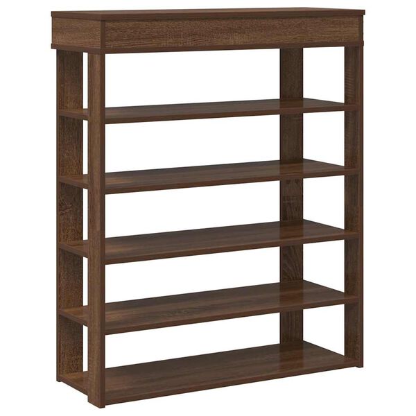 vidaXL Ράφι παπουτσιών καφέ δρυς 80x30x98 cm Κατασκευασμένο ξύλο