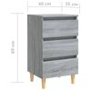 vidaXL Κομοδίνο Γκρι Sonoma 40 x 35 x 69 εκ. με Μασίφ Ξύλινα Πόδια