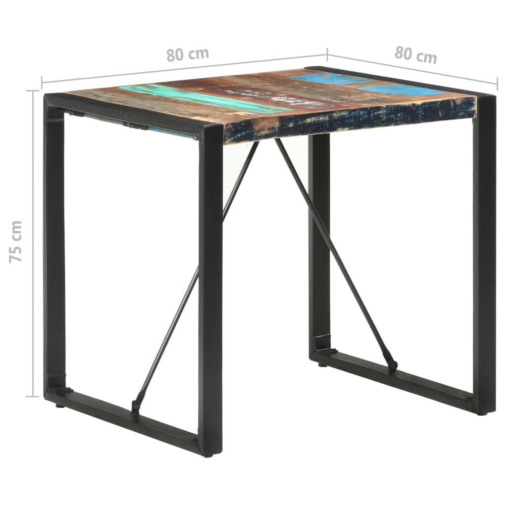 vidaXL Τραπεζαρία 80 x 80 x 75 εκ. από Μασίφ Ανακυκλωμένο Ξύλο