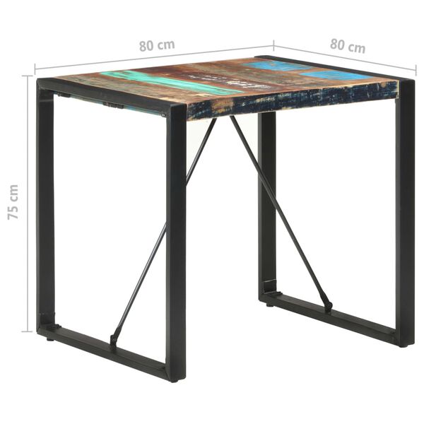 vidaXL Τραπεζαρία 80 x 80 x 75 εκ. από Μασίφ Ανακυκλωμένο Ξύλο
