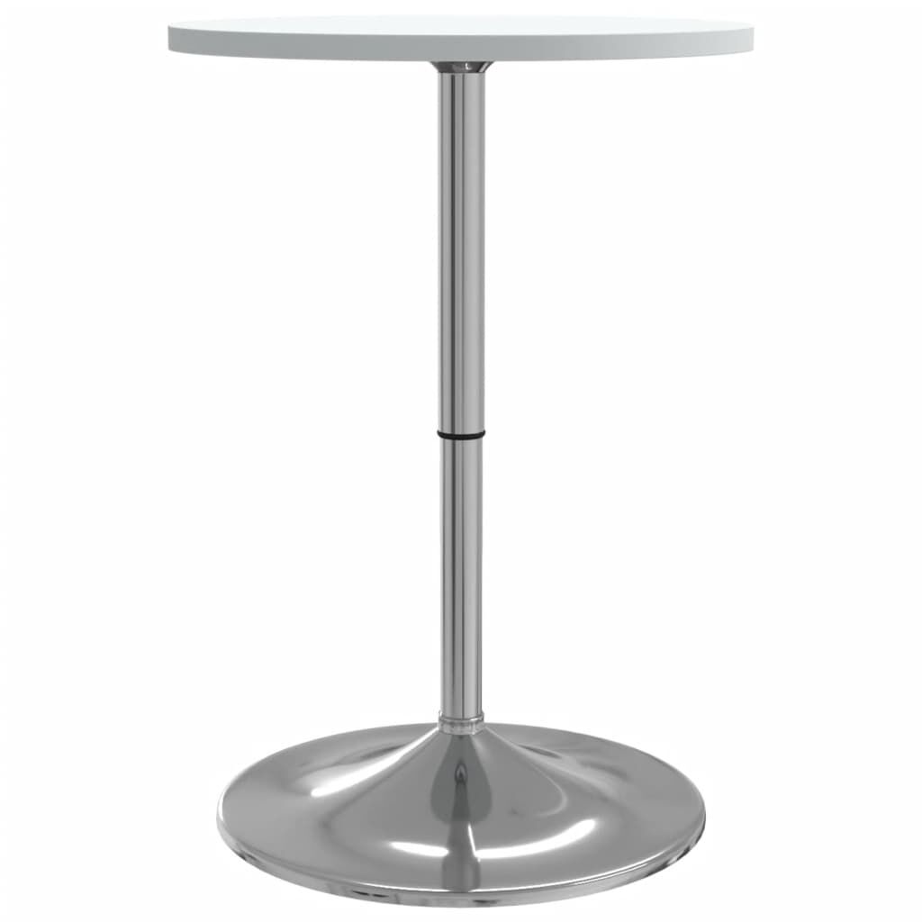 vidaXL Τραπέζι Μπαρ Λευκό 50x50x90 εκ. Επ. Ξύλο / Επιχρωμιωμένο Ατσάλι