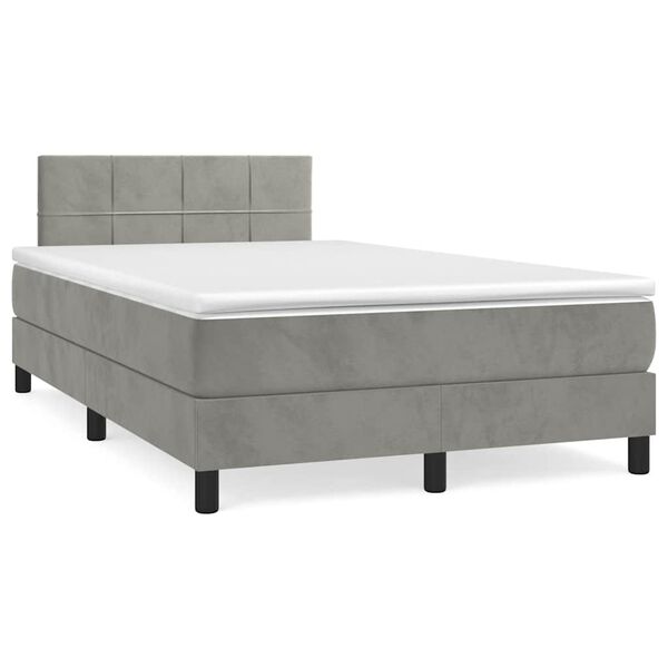 vidaXL &Kappa;&rho;&epsilon;&beta;ά&tau;&iota; Boxspring &mu;&epsilon; &Sigma;&tau;&rho;ώ&mu;&alpha; & LED &Alpha;&nu;.&Gamma;&kappa;&rho;&iota; 120x190&epsilon;&kappa;. &Beta;&epsilon;&lambda;&omicron;ύ&delta;&iota;&nu;&omicron;