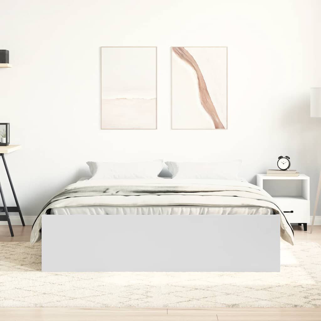 vidaXL Πλαίσιο Κρεβατιού Λευκό 135x190 εκ. Double