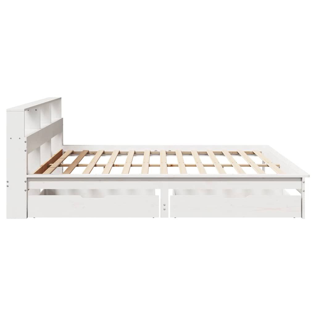 vidaXL Κρεβάτι Βιβλιοθήκη Χωρίς Στρώμα 180x200 εκ Μασίφ Ξύλο Πεύκου