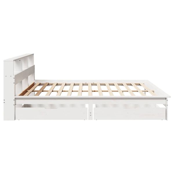 vidaXL Κρεβάτι Βιβλιοθήκη Χωρίς Στρώμα 180x200 εκ Μασίφ Ξύλο Πεύκου