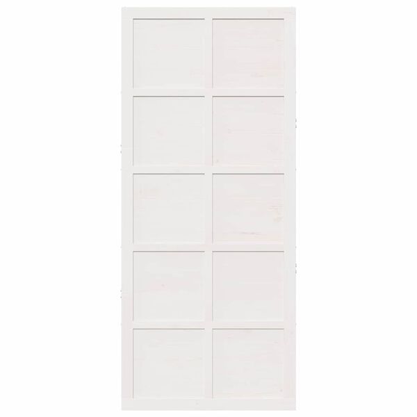 vidaXL Πόρτα αχυρώνα Λευκό 100 x 210 cm Μασίφ ξύλο πεύκου
