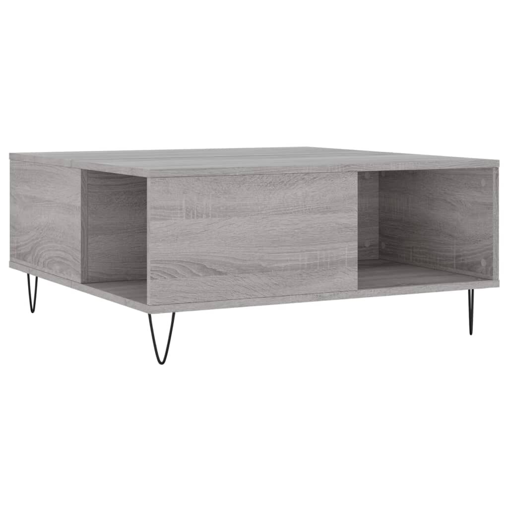 vidaXL Τραπεζάκι Σαλονιού Γκρι Sonoma 80x80x36,5εκ. Επεξεργασμένο Ξύλο