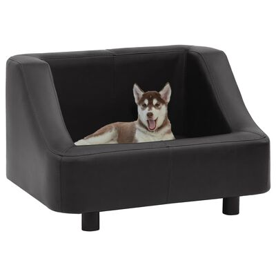 vidaXL Καναπές-Κρεβάτι Σκύλου Μαύρος 67x52x40 εκ. από Συνθετικό Δέρμα