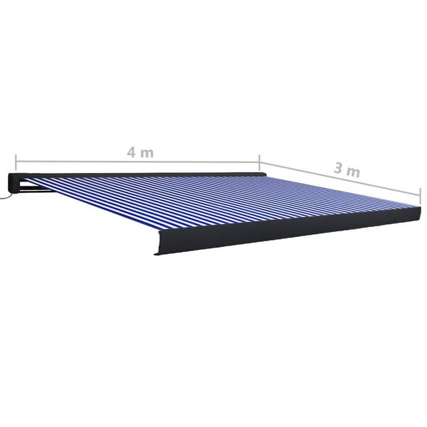vidaXL Τέντα Κασετίνα με Μοτέρ Μπλε / Λευκή 400x300 εκ.