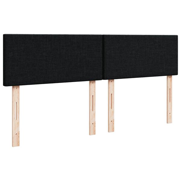 vidaXL Κρεβάτι Boxspring με Στρώμα Μαύρο 200x200 εκ. Υφασμάτινο