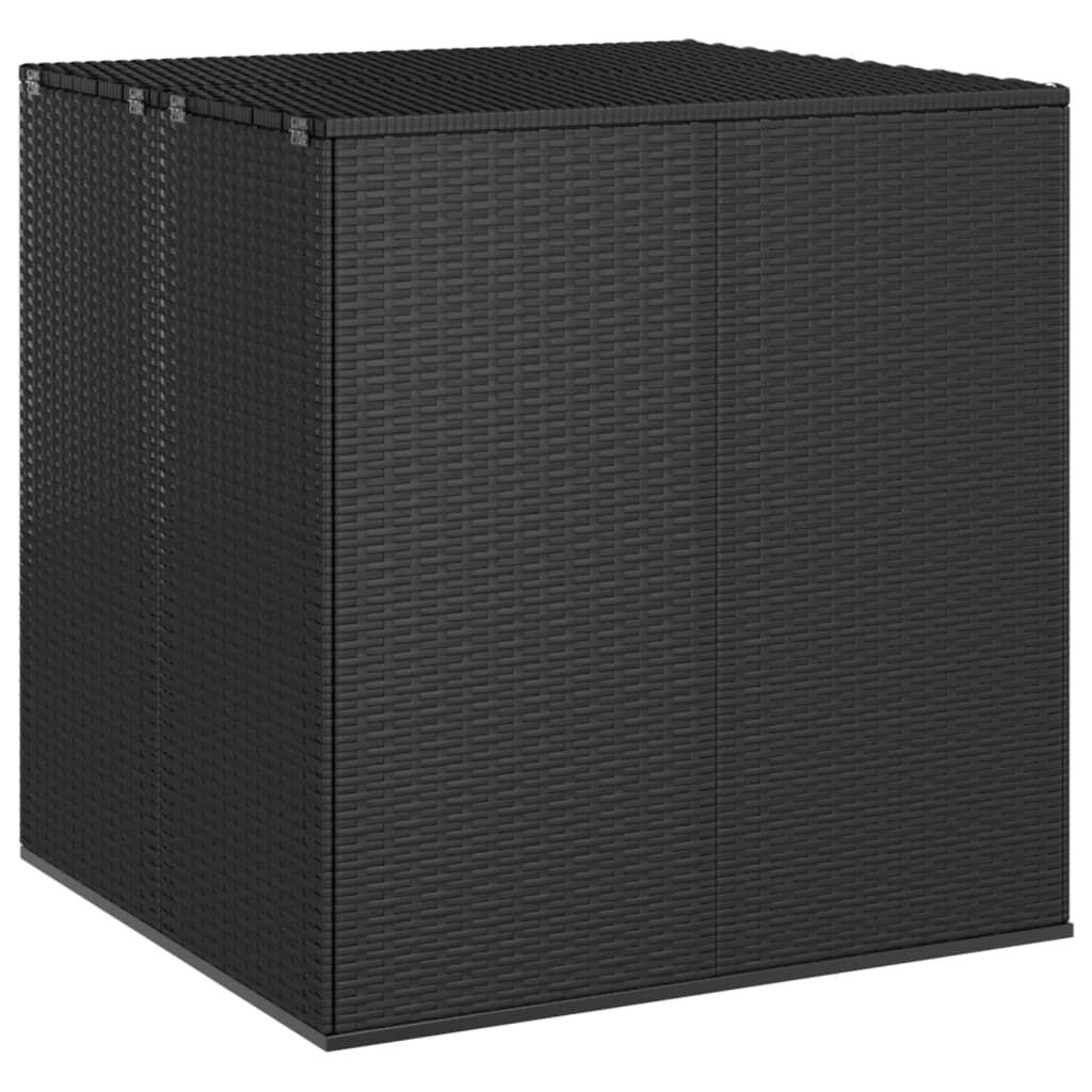 vidaXL Κουτί Μαξιλαριού Κήπου Μαύρο 100x97,5x104 εκ. Ρατάν Πολυαιθ.
