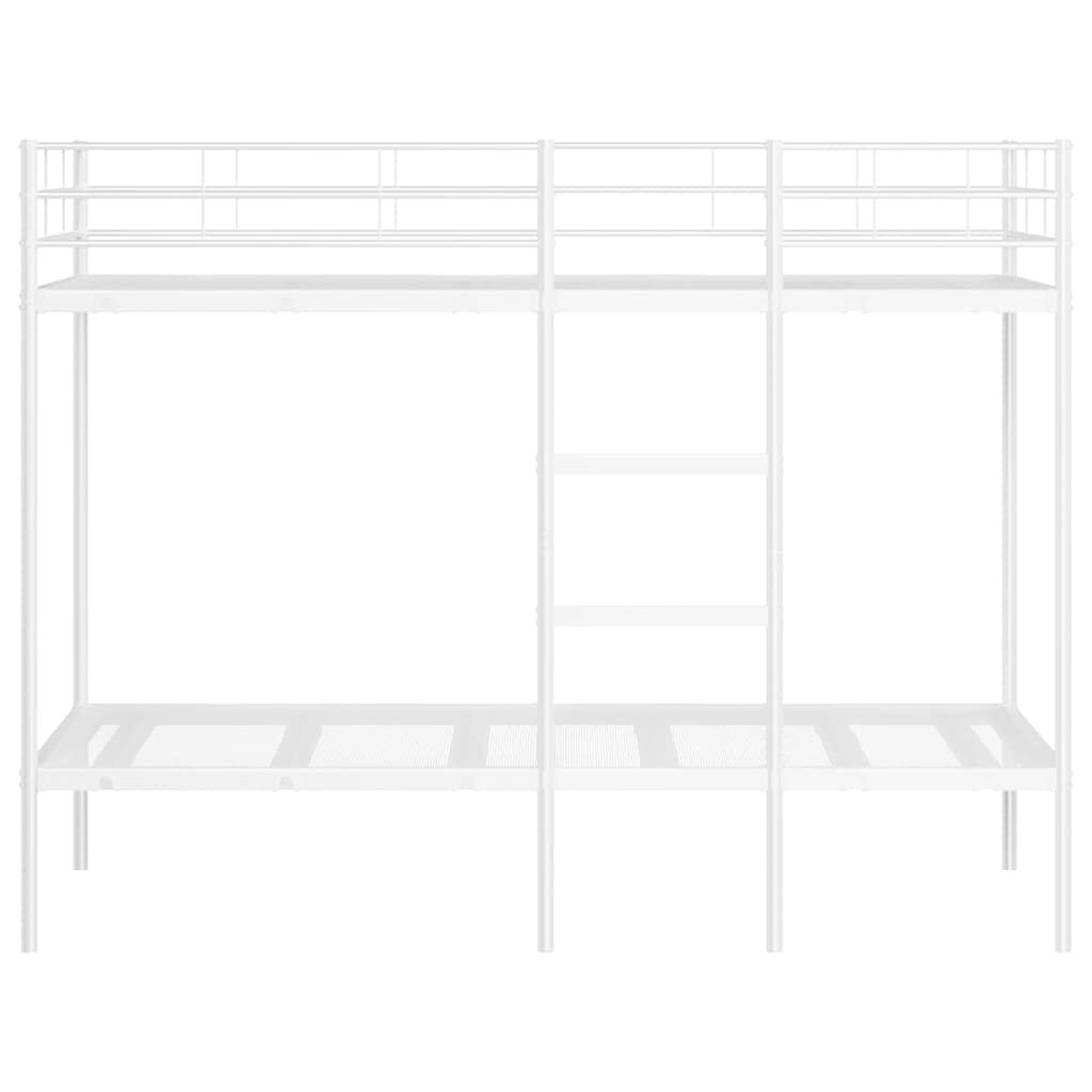 vidaXL Κουκέτα χωρίς στρώμα Λευκό 90x200 cm Ατσάλι