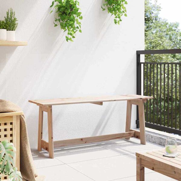 vidaXL Εξωτερικός πάγκος Καφέ 119 x 35 x 47 εκ. Μασίφ ξύλο πεύκου