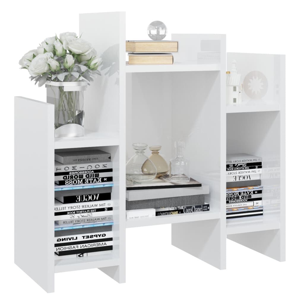 vidaXL Βοηθητικό Ντουλάπι Γυαλ. Λευκό 60 x 26 x 60 εκ. από Επεξ. Ξύλο