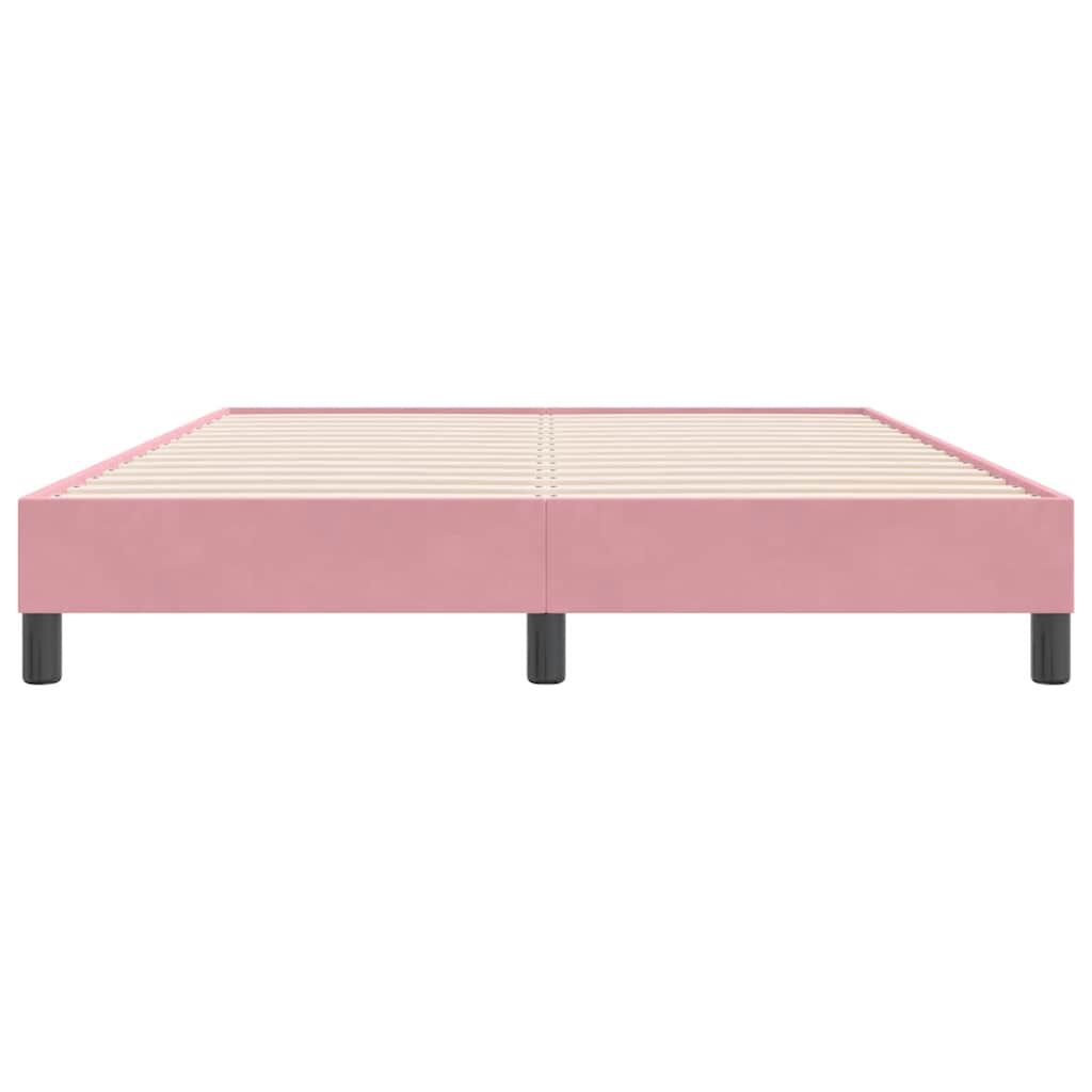 vidaXL Πλαίσιο κρεβατιού χωρίς στρώμα Ροζ 140x220 cm Βελούδινο