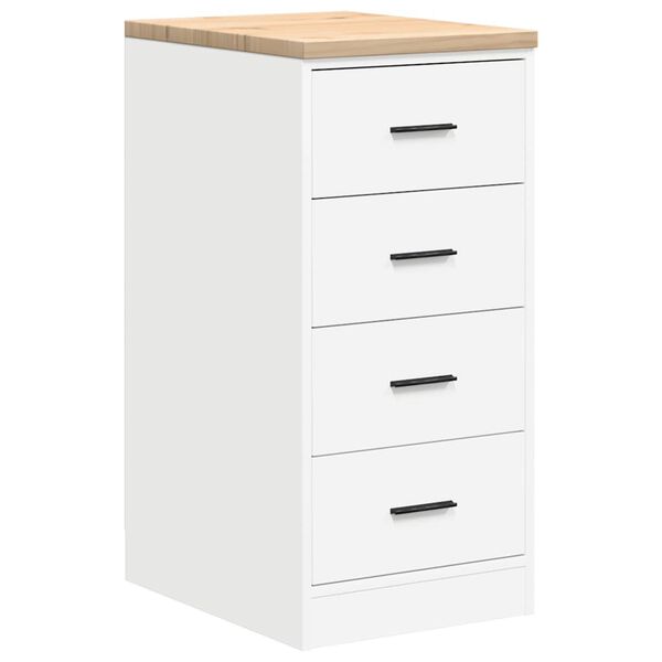 vidaXL ντουλάπι αποθήκευσης γκαράζ Λευκό 40x51x85 εκ μασίφ ξύλο πεύκο