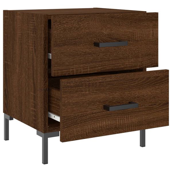 vidaXL Κομοδίνα 2 τεμ. Καφέ Δρυς 40 x 35 x 47,5 εκ. από Επεξεργ. Ξύλο