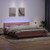 vidaXL &Kappa;&rho;&epsilon;&beta;ά&tau;&iota; Boxspring &mu;&epsilon; &Sigma;&tau;&rho;ώ&mu;&alpha; & LED &rho;&omicron;&zeta; 180x220 cm &Beta;&epsilon;&lambda;&omicron;ύ&delta;&iota;&nu;&omicron;