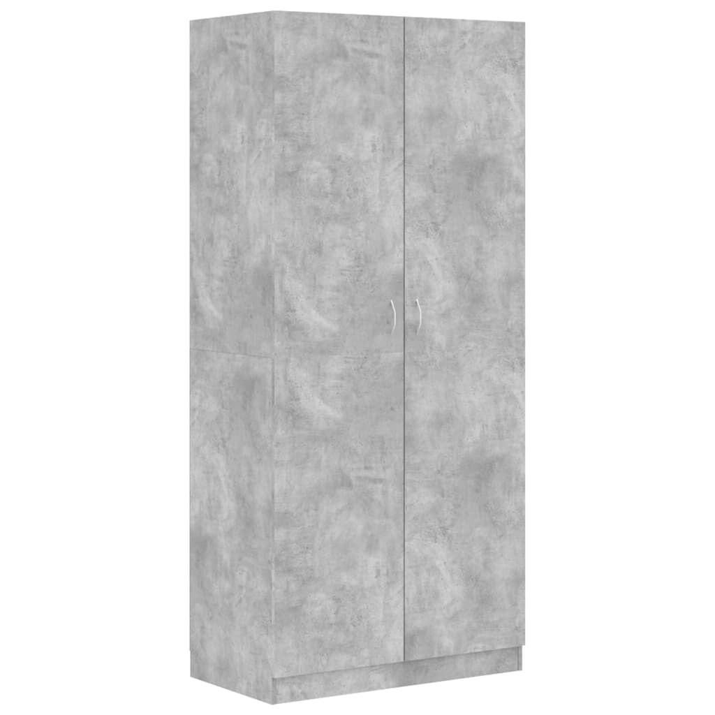vidaXL Ντουλάπα Γκρι του Σκυροδέματος 90 x 52 x 200 εκ. Επεξ. Ξύλο