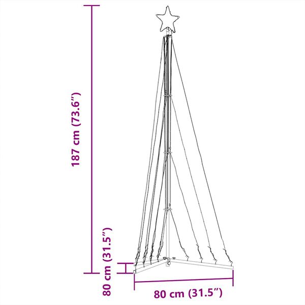 vidaXL Χριστουγεννιάτικο δέντρο LED 339 LED μπλε 187 εκ.