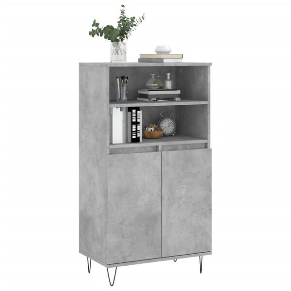 vidaXL Ντουλάπι Γκρι σκυροδέματος 60x36x110 εκ. από Επεξεργασμένο Ξύλο