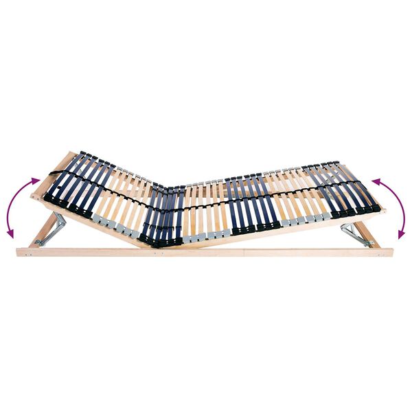 vidaXL Βάση κρεβατιού με λάμες Καφέ 90 x 190 cm Στερεό Ξύλο Μηλιάς