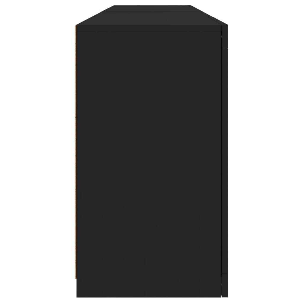vidaXL Μπουφές με LED Μαύρος 164 x 37 x 67 εκ.