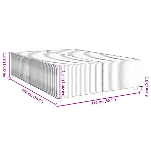 vidaXL Σκελετός Κρεβατιού Χωρίς Στρώμα Μπλε 140x190 εκ. Υφασμάτινο