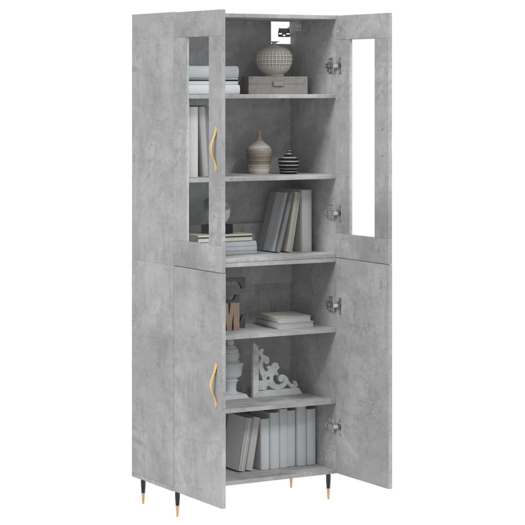 vidaXL Ντουλάπι Γκρι Σκυροδέματος 69,5x34x180 εκ. Επεξεργασμένο Ξύλο
