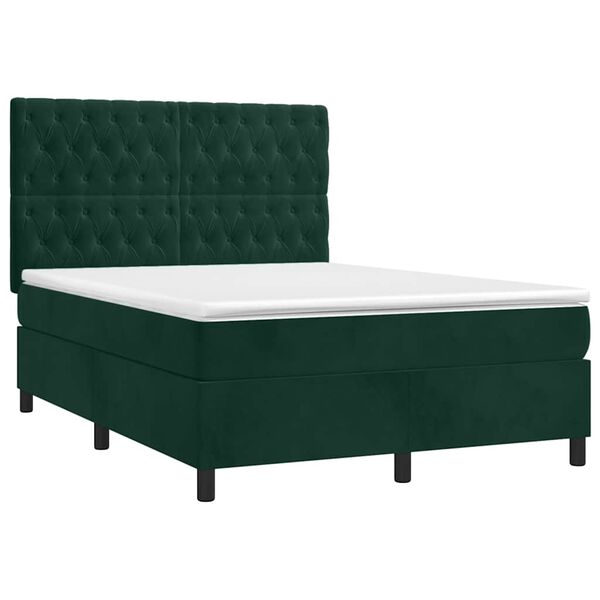 vidaXL &Kappa;&rho;&epsilon;&beta;ά&tau;&iota; Boxspring &mu;&epsilon; &Sigma;&tau;&rho;ώ&mu;&alpha; &Sigma;&kappa;&omicron;ύ&rho;&omicron; &Pi;&rho;ά&sigma;&iota;&nu;&omicron; 140x190&epsilon;&kappa;. &Beta;&epsilon;&lambda;&omicron;ύ&delta;&iota;&nu;&omicron;