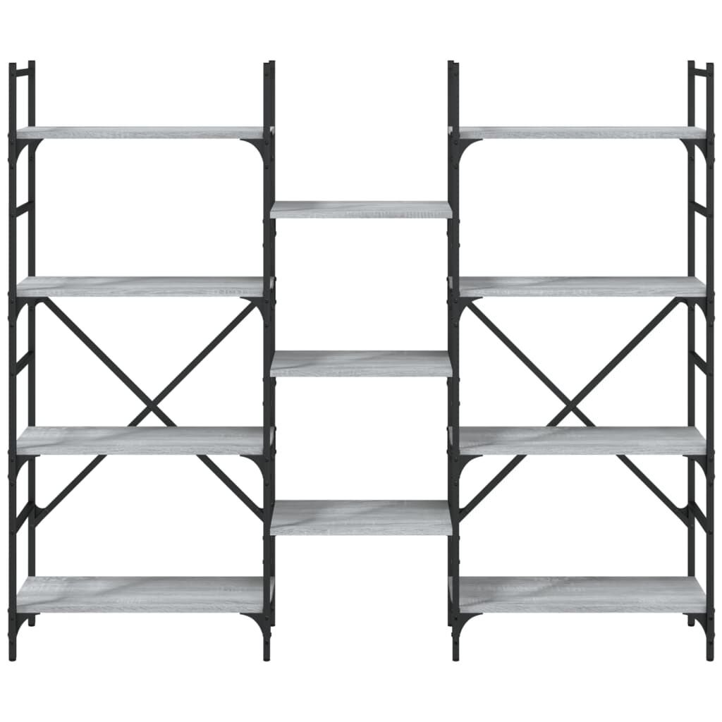 vidaXL Βιβλιοθήκη Γκρι Sonoma 160x28,5x136,5 εκ. Επεξεργασμένο Ξύλο