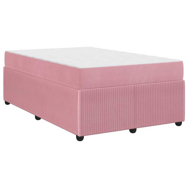 vidaXL Σκελετός κρεβατιού με στρώμα Άλλο Ροζ 120 x 190 cm Βελούδο