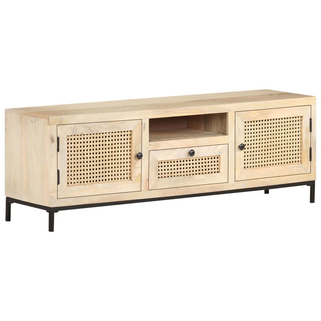 vidaXL Έπιπλο Τηλεόρασης 120x30x40 εκ. Ξύλο Μάνγκο/Φυσικό Ζαχαροκάλαμο