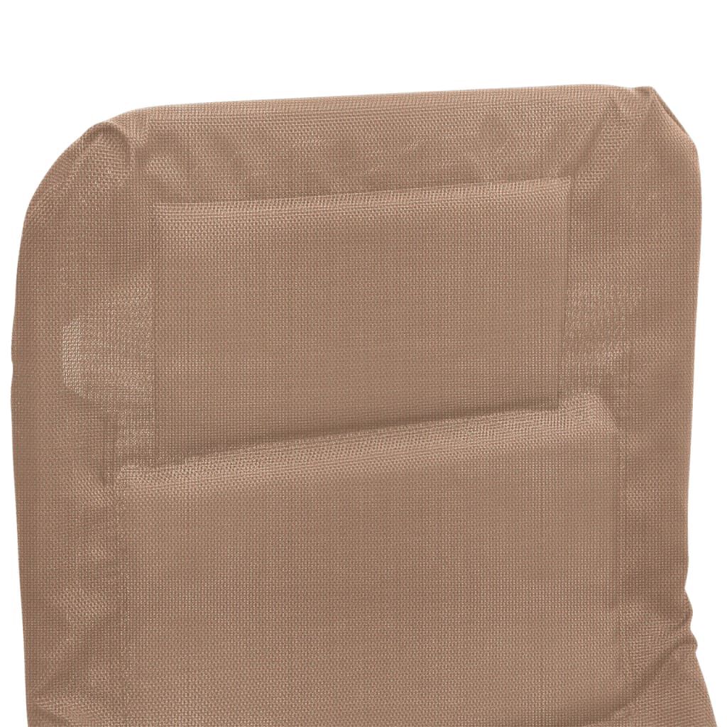 vidaXL Ξαπλώστρες Πτυσσόμενες 2 τεμ. Taupe από Textilene & Ατσάλι