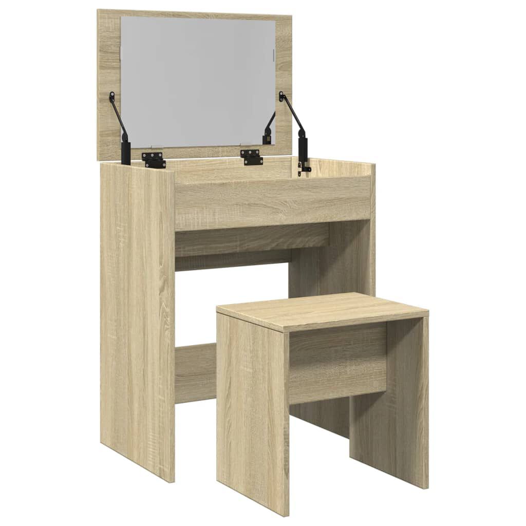 vidaXL Μπουντουάρ με Καθρέφτη Sonoma Δρυς 60x40x113,5 εκ.