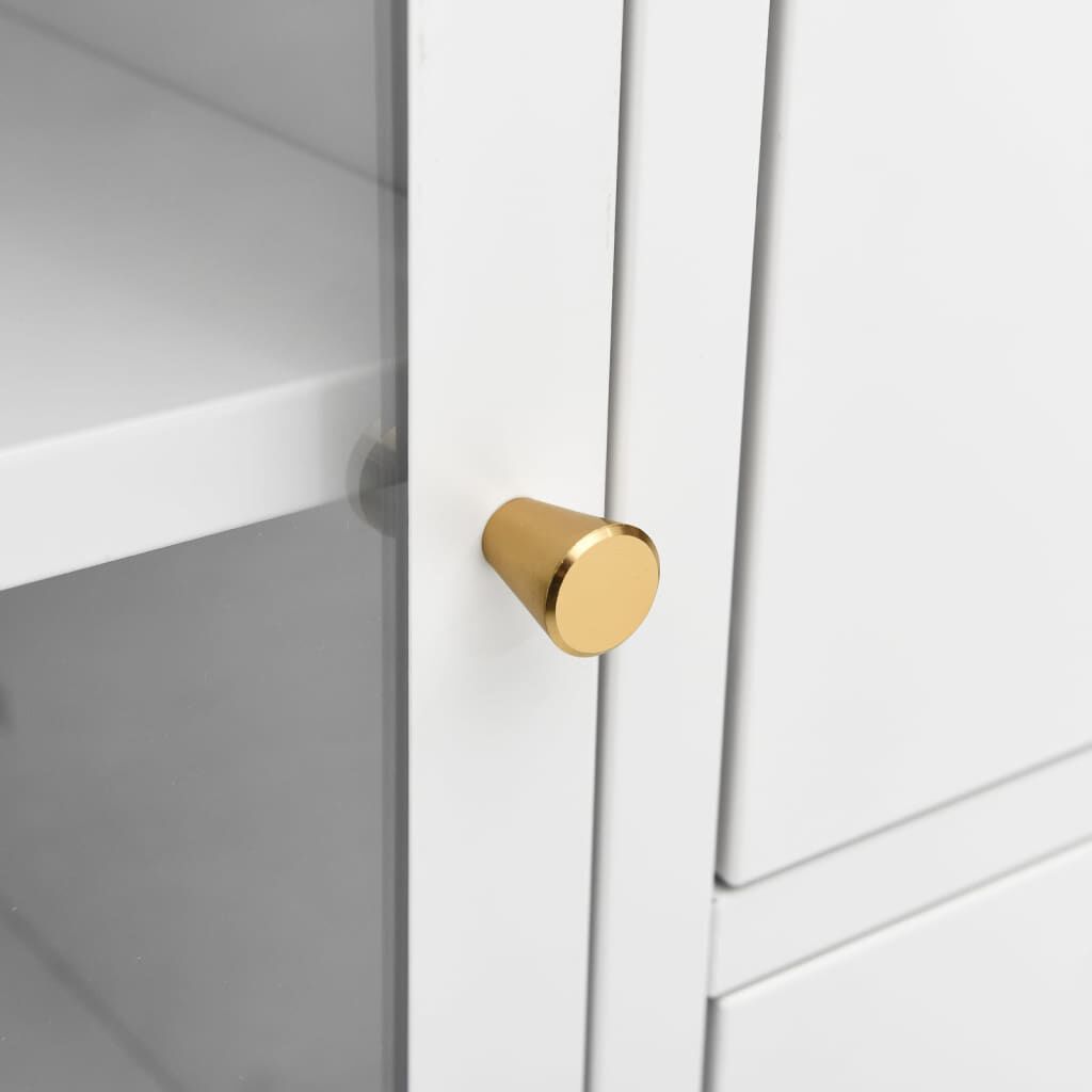 vidaXL Μπουφές Λευκός 75 x 35 x 70 εκ. από Ατσάλι και Ψημένο Γυαλί