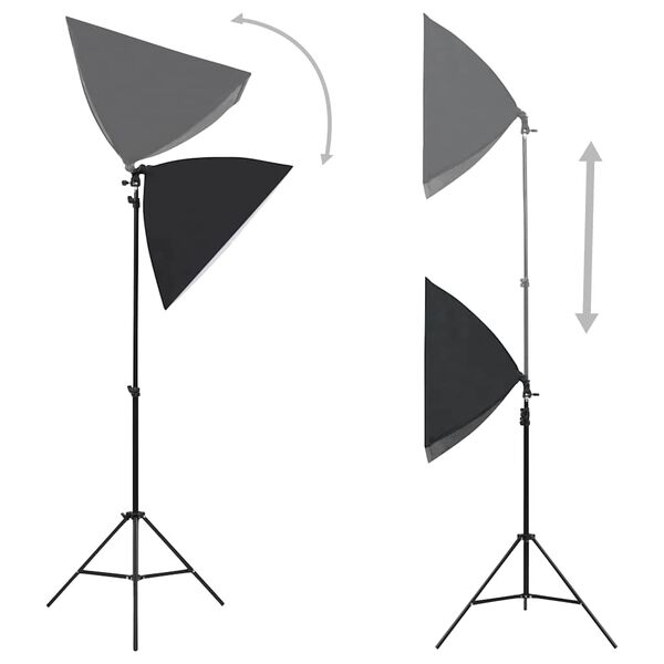 vidaXL Κιτ Φωτογραφικού Στούντιο Softbox με Φώτα, Φόντο & Ανακλαστήρα