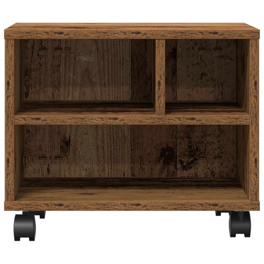 vidaXL Ράφι Εκτυπωτή με Ρόδες Παλιού Ξύλου 41x32x33,5 εκ