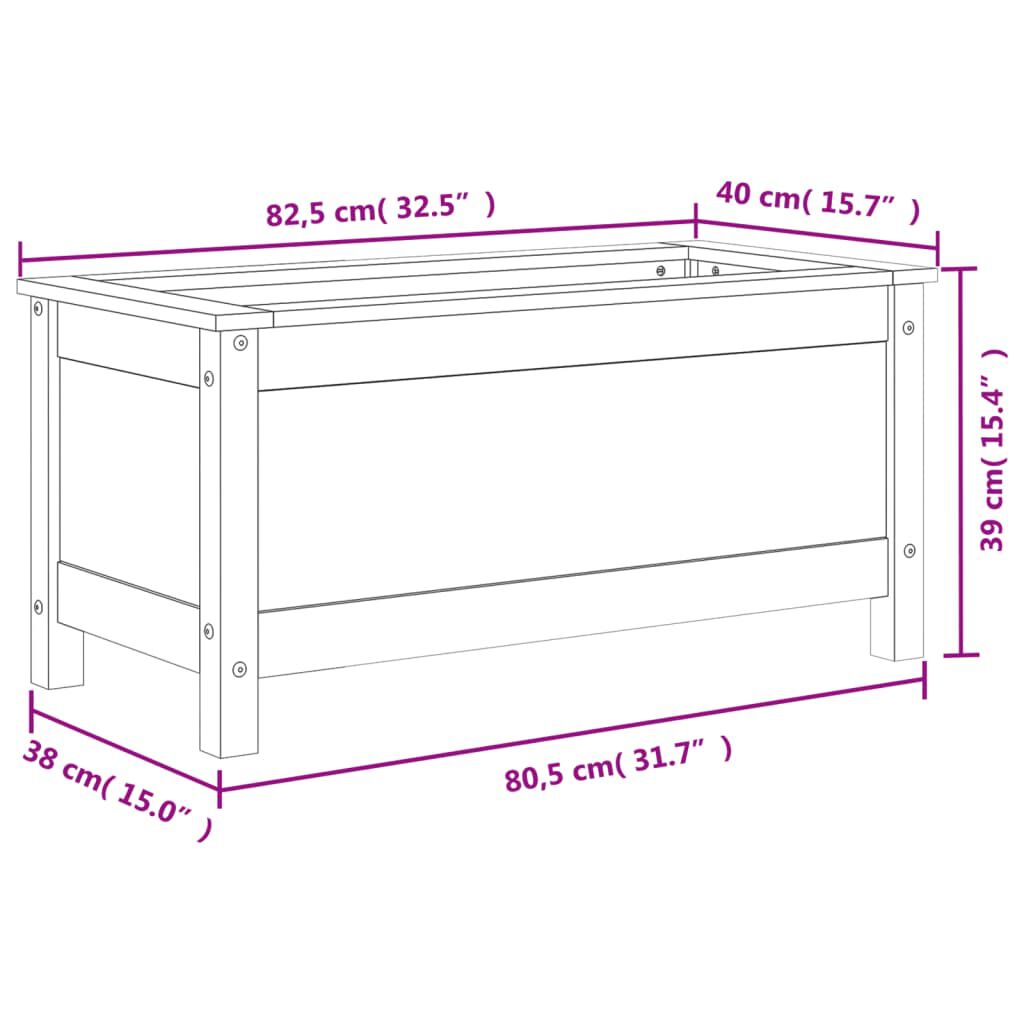 vidaXL Ζαρντινιέρα 82,5 x 40 x 39 εκ. από Μασίφ Ξύλο Ψευδοτσούγκας
