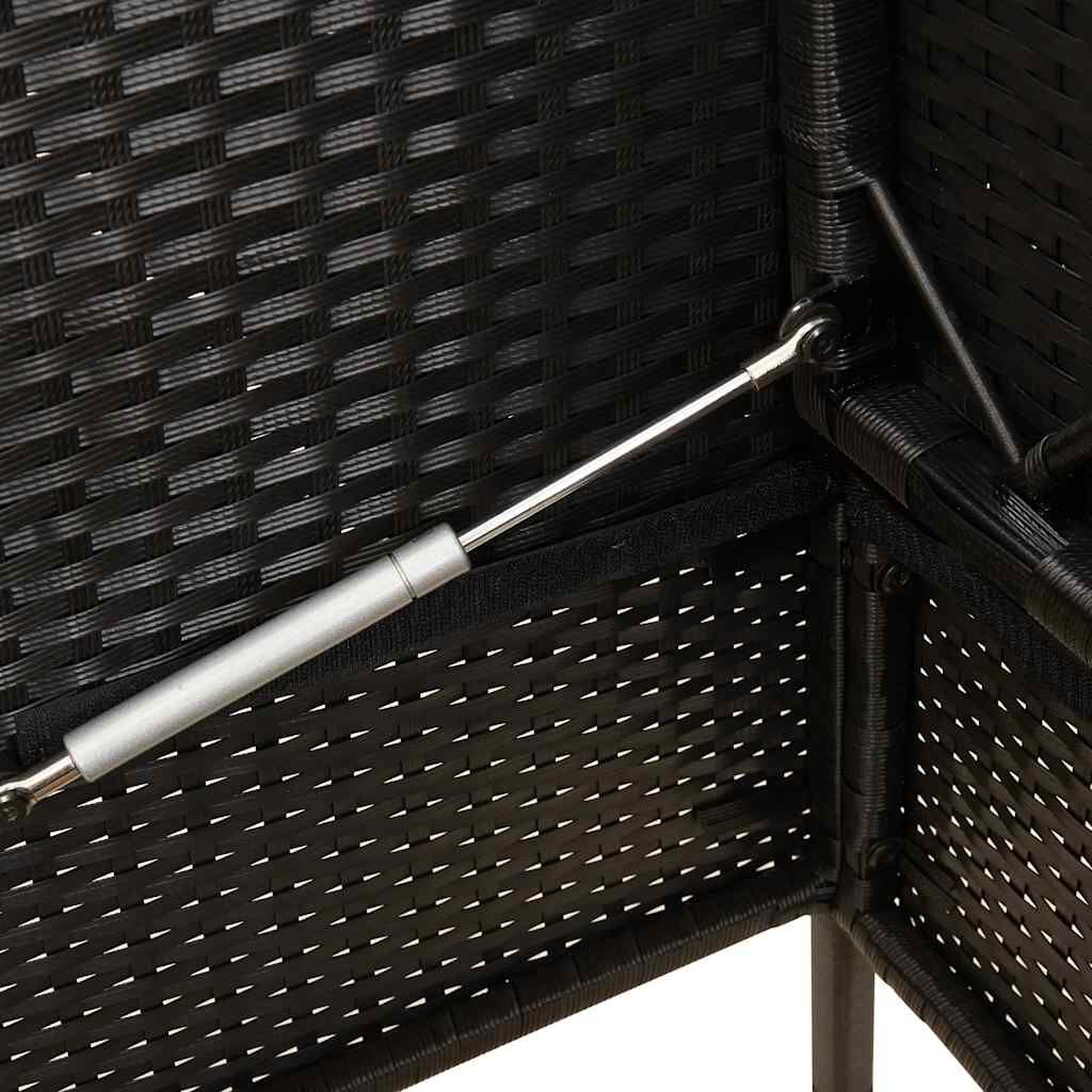 vidaXL Πάγκος Κήπου Μαύρος από Συνθετικό Ρατάν με Μαξιλάρια