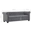 vidaXL Καναπές Τριθέσιος Chesterfield Γκρι 199 x 75 x 72 εκ. Βελούδο