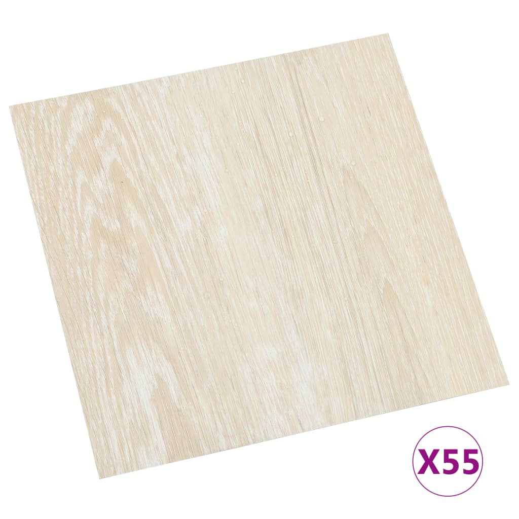vidaXL Δάπεδο Αυτοκόλλητο Μπεζ 55 τεμ. 5,11 μ² από PVC