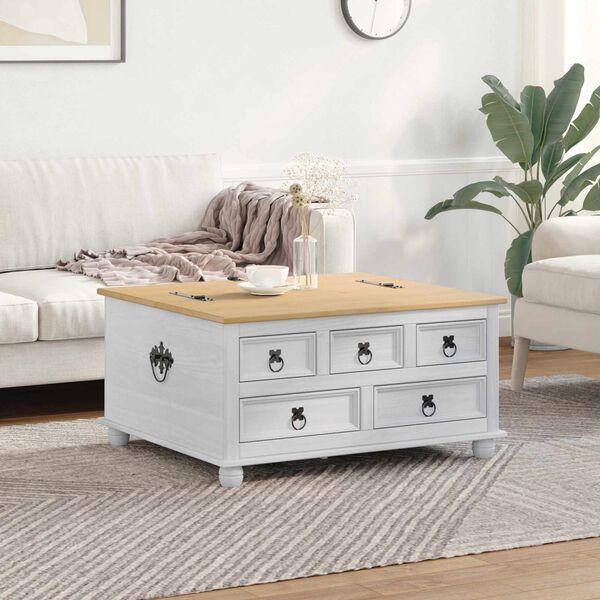 vidaXL storage box &mu;&epsilon; &rho;ά&phi;&iota; &Lambda;&epsilon;&upsilon;&kappa;ό 90 x78 x 45 &epsilon;&kappa; &Sigma;&tau;&epsilon;&rho;&epsilon;ά &xi;&upsilon;&lambda;&epsilon;ί&alpha; &pi;&epsilon;ύ&kappa;&omicron;&upsilon;