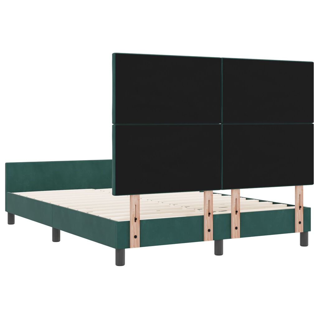 vidaXL Κρεβάτι Σκελετός Σκούρο Πράσινο 160x200 εκ. Βελούδο