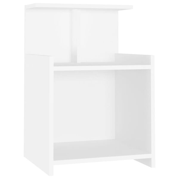 vidaXL Κομοδίνα 2 Τεμαχίων Λευκά 40 x 35 x 60 εκ. από Επεξ. Ξύλο