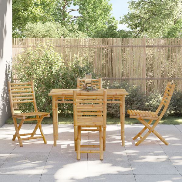 vidaXL Καρέκλες Κήπου Πτυσσόμενες 4 τεμ. 43x54x88 εκ. από Μπαμπού