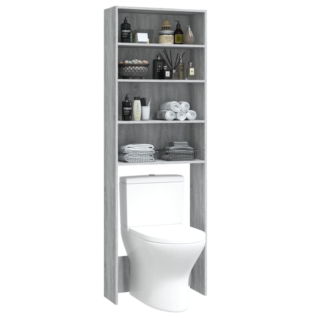 vidaXL Ντουλάπι Πλυντηρίου Γκρι Sonoma 64 x 24 x 190 εκ.