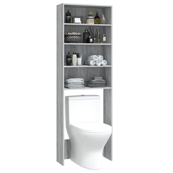 vidaXL Ντουλάπι Πλυντηρίου Γκρι Sonoma 64 x 24 x 190 εκ.