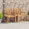 vidaXL Καρέκλες Κήπου 2 pcs Καφέ 58 x 60 x 90 εκ Μασίφ ξύλο teak