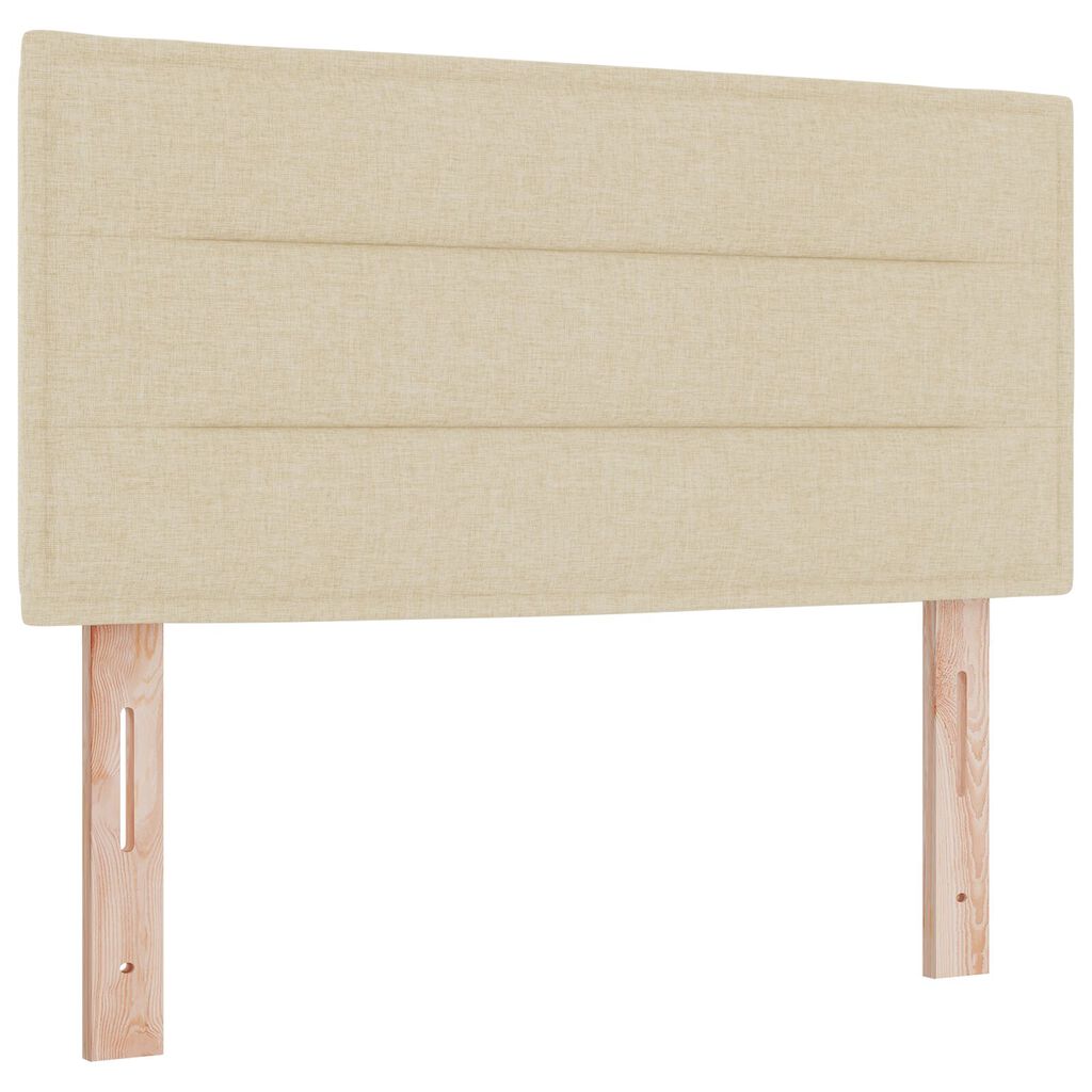 vidaXL Κρεβάτι Box Spring με στρώμα Κρεμ 100x200 εκ. Υφάσματος